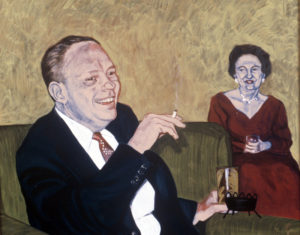 Virginia: A Life - Cocktail Party, Joan, 2002, oil on canvas, 30&quot;x 18&quot;