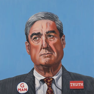 Trumped!, Robert Mueller, oil on canvas, 30 x 30&quot;, 2018